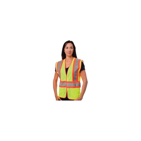 Pip CLASS 2 MESH VEST, 3 POCKETSH&L CLOSURE, TWO TONE TAPE, LY, PK 50 302-MVATLY-L